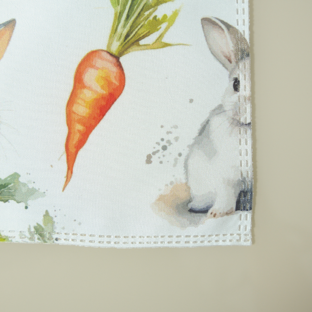 Kit 6 Guardanapos Essence Páscoa 35x35cm Microfibra Estampa Digital Mesa Posta Cenoura - Imagem 9
