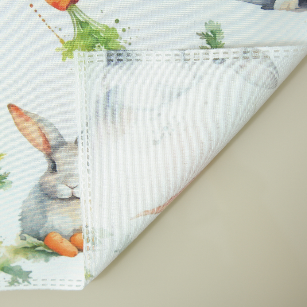 Kit 6 Guardanapos Essence Páscoa 35x35cm Microfibra Estampa Digital Mesa Posta Cenoura - Imagem 11