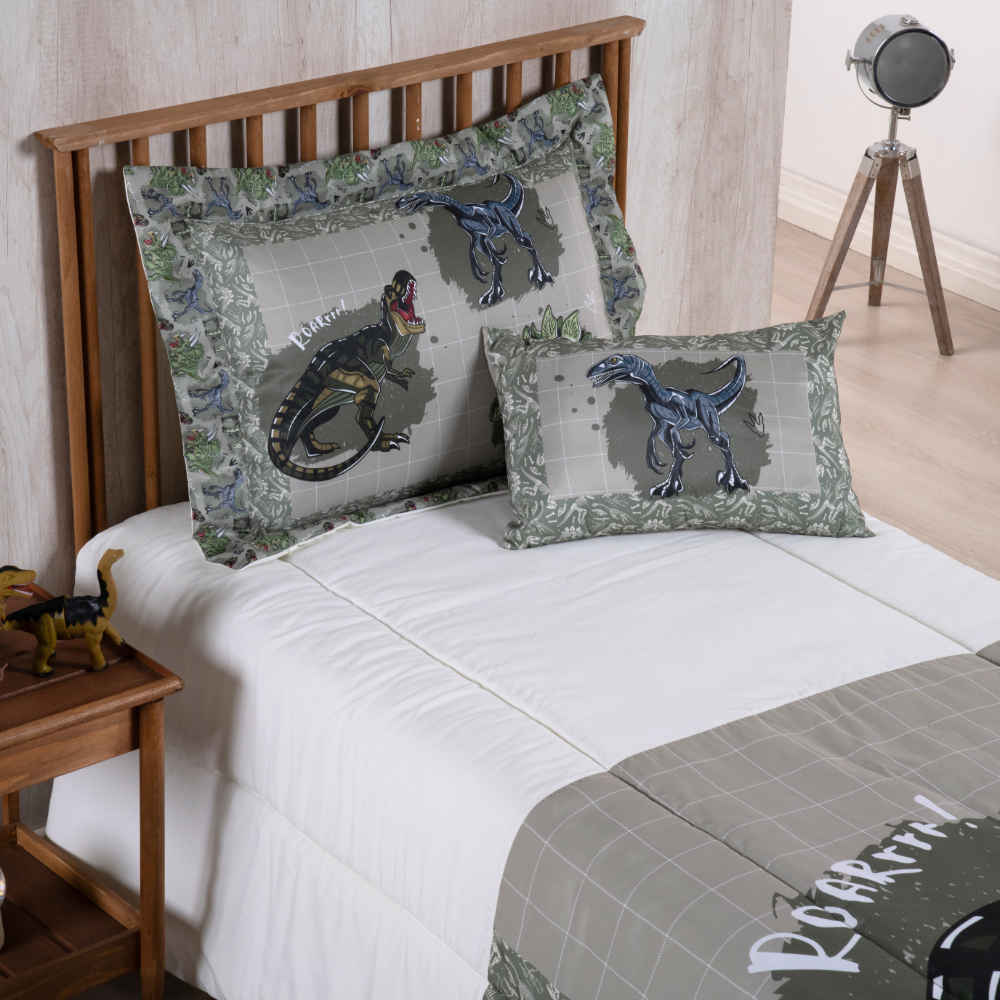 Kit Edredom Boy 4 peças Infanti/juvenil – Dino Conforto 300 fios e estampa que encanta! - Imagem 2
