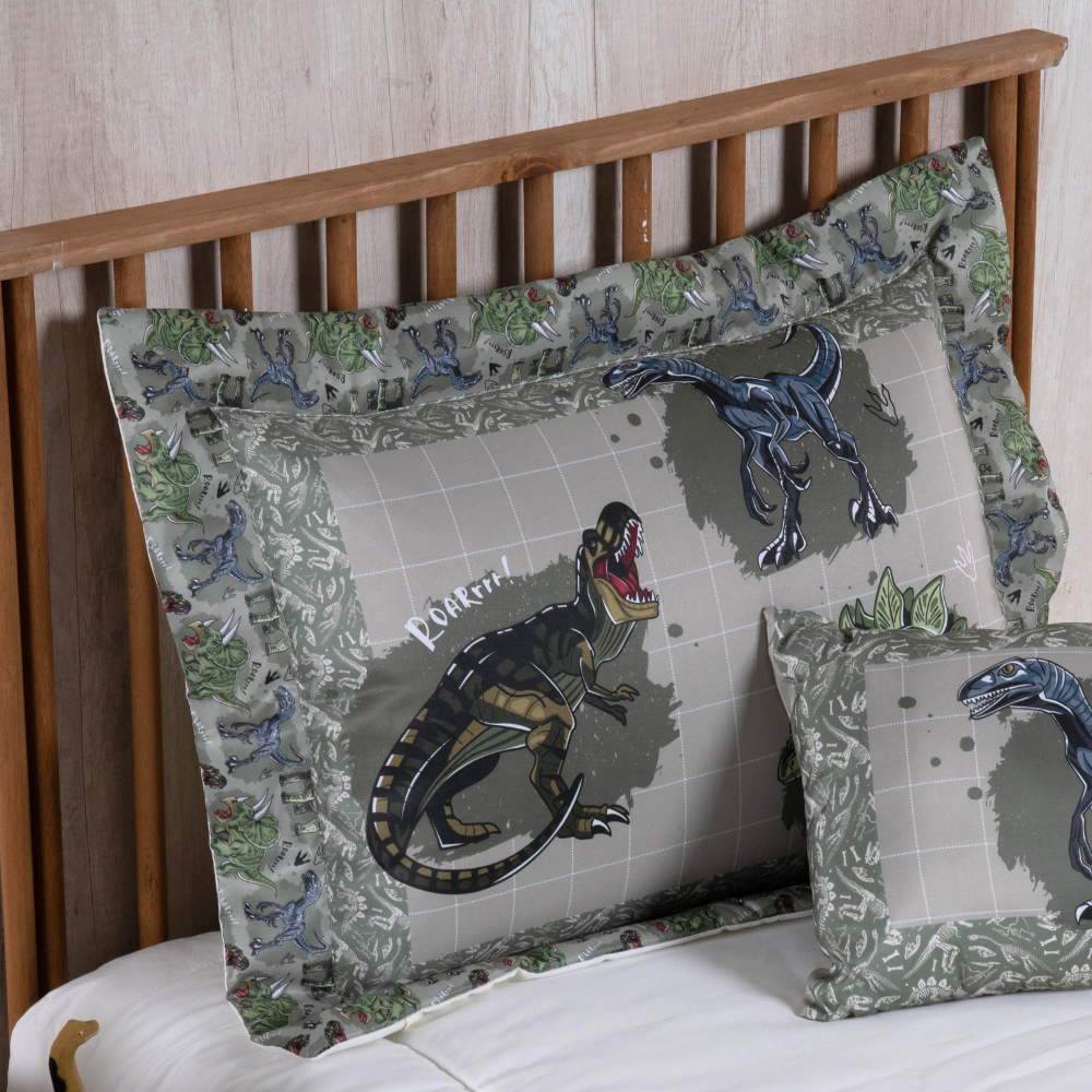 Kit Edredom Boy 4 peças Infanti/juvenil – Dino Conforto 300 fios e estampa que encanta! - Imagem 3