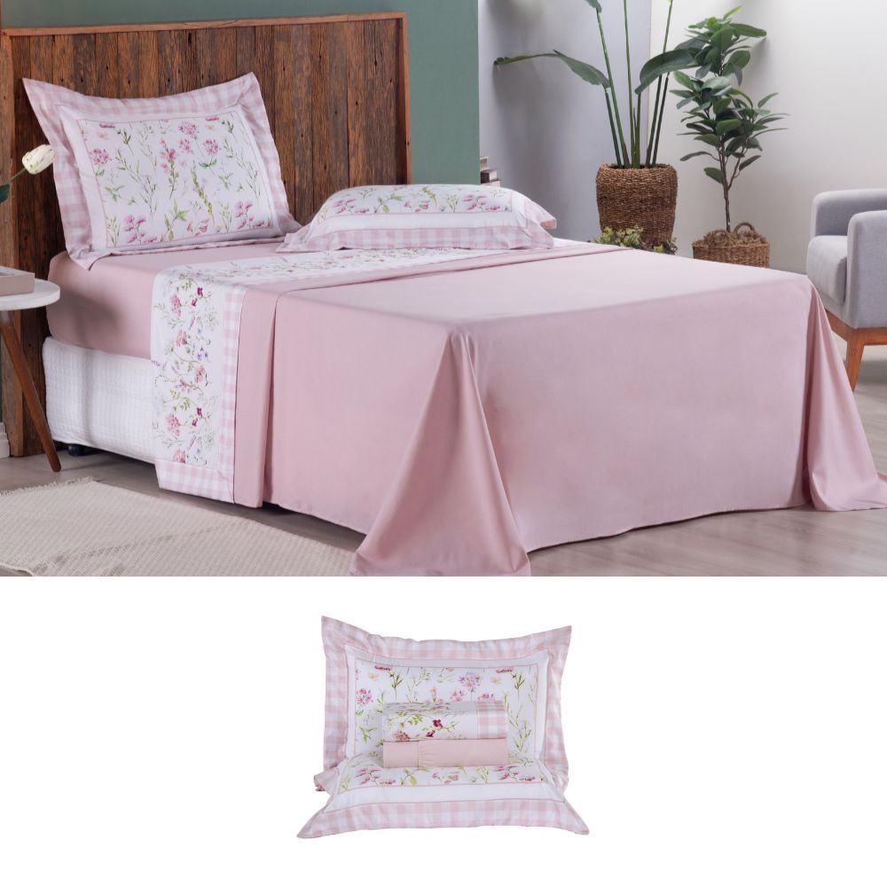 Jogo de Lençol Completo 4 Peças Queen Lily em Micropercal 300 Fios - Imagem 6