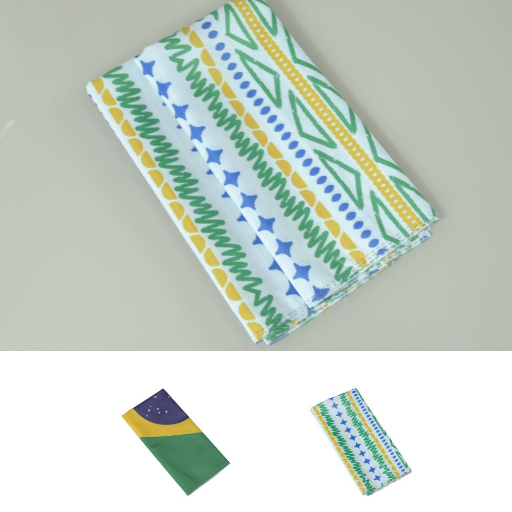 Lenço Bandana Multiuso Copa do Mundo Microfibra Estampa Digital Brasil