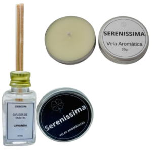 Kit 2 Pçs Difusor Mini 30ml e Vela Mini Lata 20gr Luz & Aroma Premium