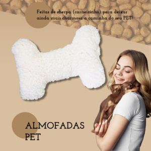 Almofada Decorativa Osso Sherpa Soft Fofinha