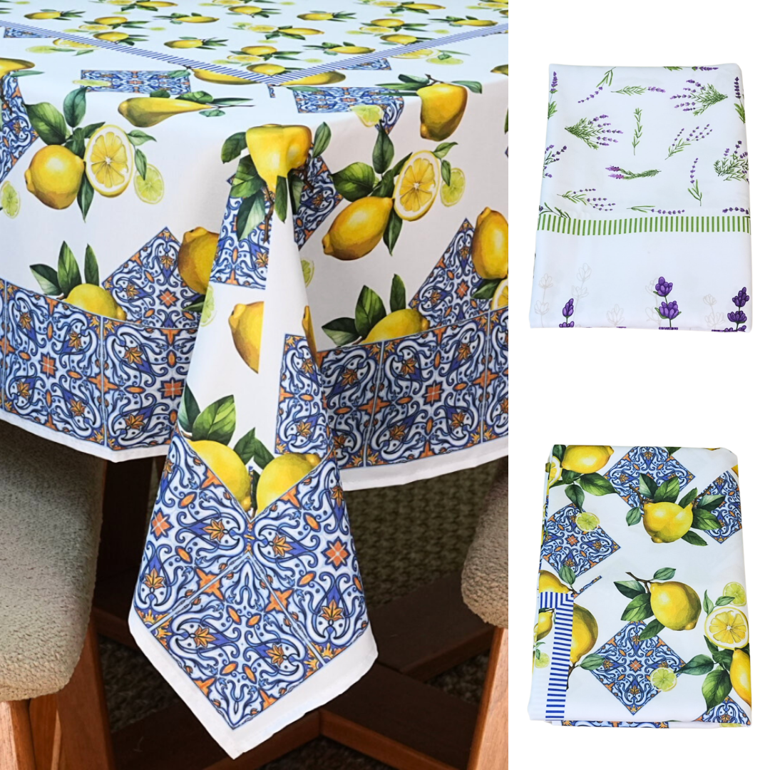 Toalha de Mesa 4 Lugares Allegra 1,50x1,50m Estampado Tecido Microfibra