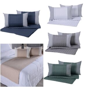 Kit 5 Pçs Peseira Cama Casal King e Almofadas Cheias Copacabana Percal 300 Fios