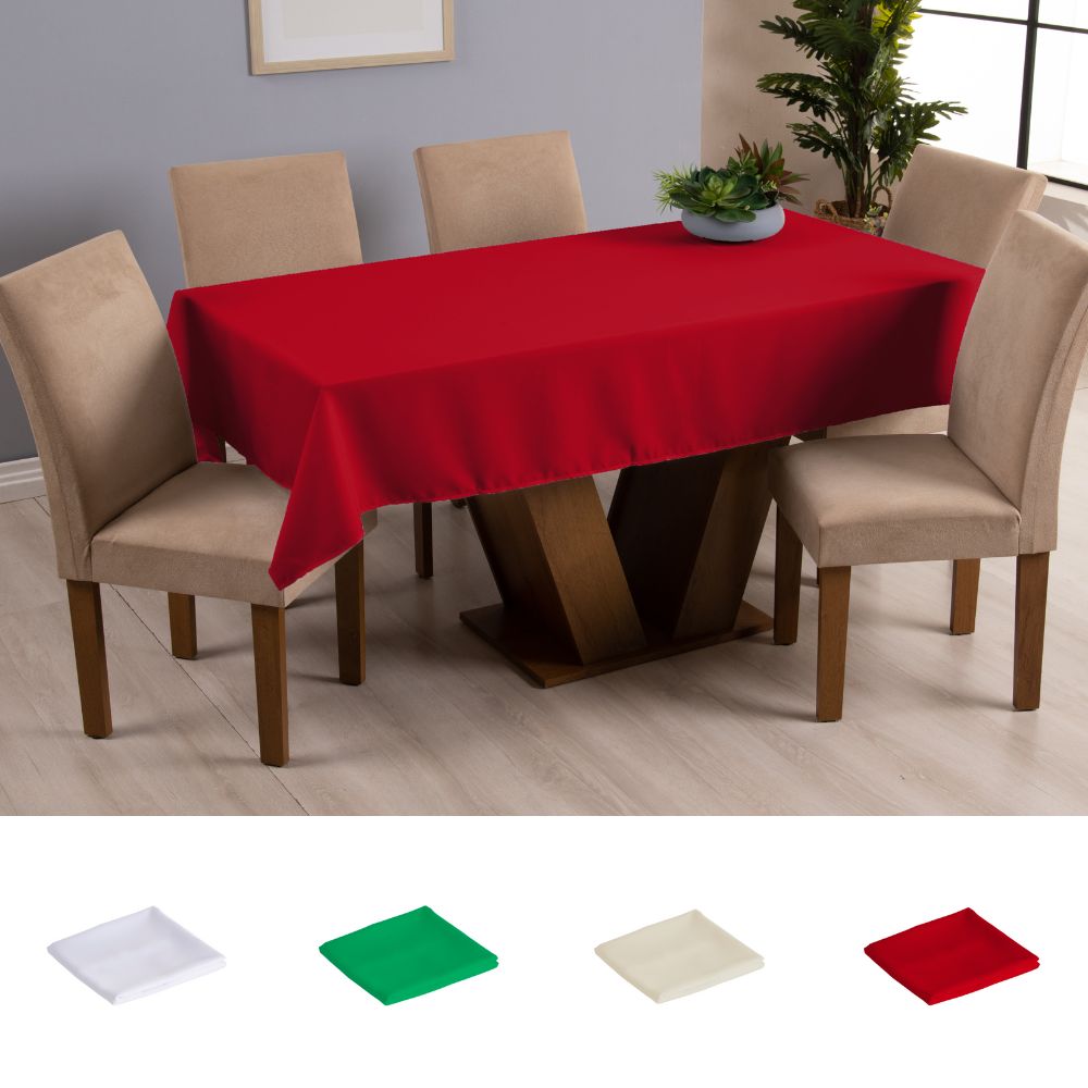 Toalha de Mesa 4 Lugares Basic 1,45x1,40m Liso Tecido Oxford