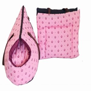Kit 2 Pçs Bolsa de Transporte e Cama Iglu Pet 2 em 1 e Colchonete Portátil Amora Top Impermeável Amora Top