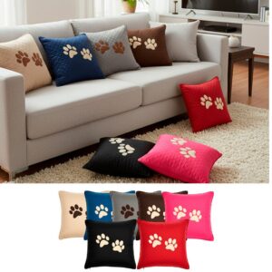 Almofada Decorativa Cheia Capa e Refil Impermeável Matelado 2 Patinhas para Pet