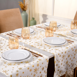 Caminho Trilho de Mesa Lumine Natal 130x40cm Tecido Oxford Estampado